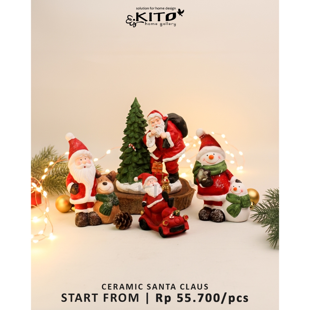 KITO ceramic santa claus figurine / patung dekorasi natal 2025