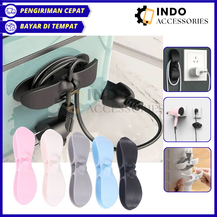 Perapih Klip Kabel Cable Organizer Holder Pengikat Penjepit Perapi Penggulung Pelindung Klip Kabel C