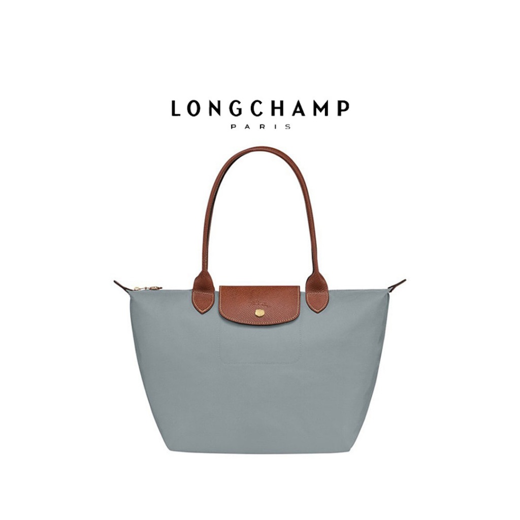 Longchamp Le Pliage L Tote Bag Tas Selempang Wanita Foldable Big Size Grey Modern Kantor Travel