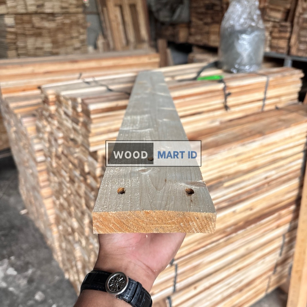 Kayu Jati Belanda Serut 120x10x2 cm | Papan Kayu Jati Belanda Serut Ex Pallet | Kayu Jati Belanda 12