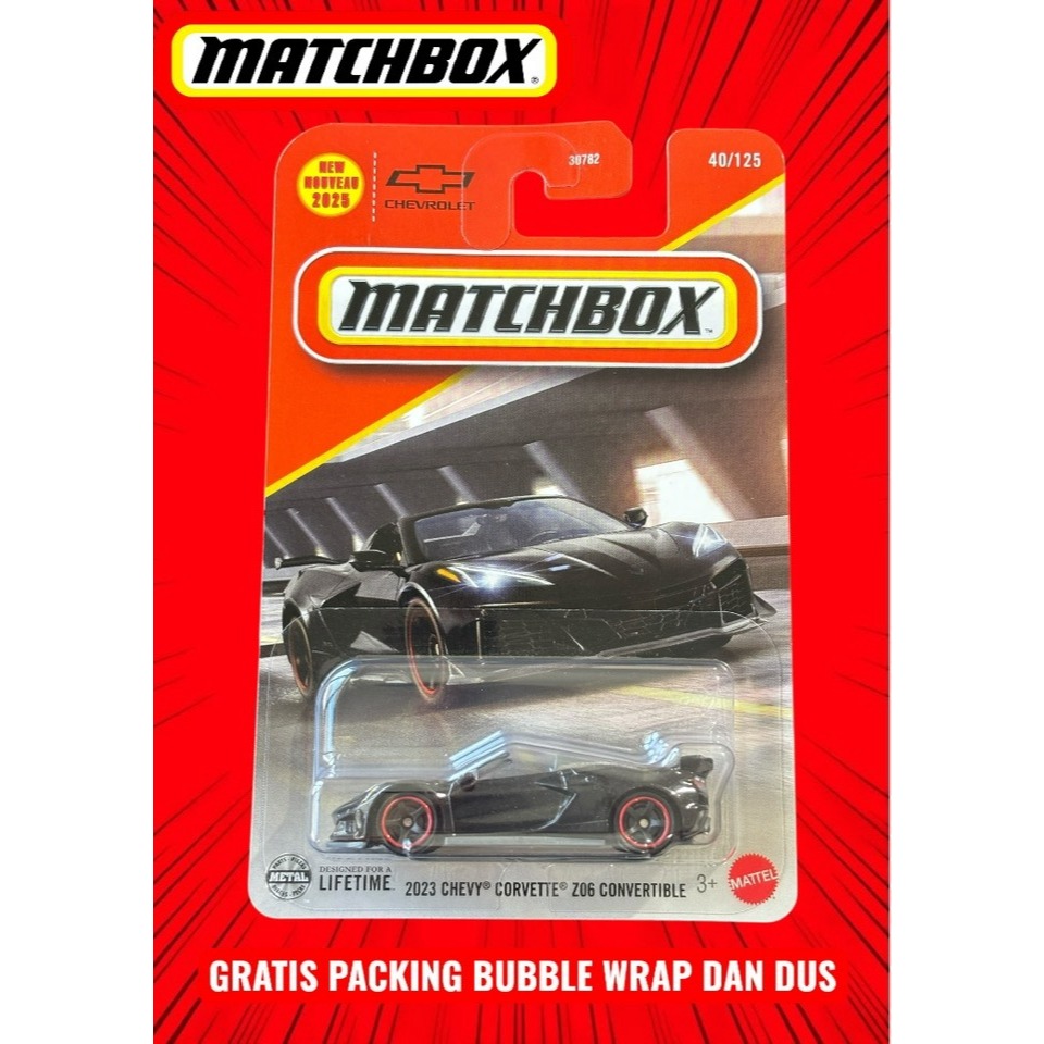 Matchbox 2023 Chevy Corvette Z06 Convertible Hitam 93BL