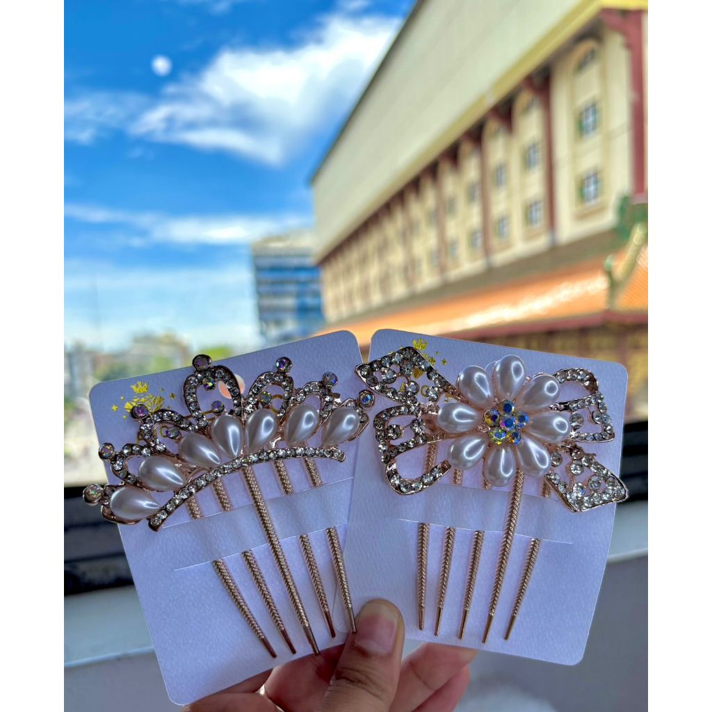 Sirkam Rambut Mutiara Cristal Premium / Sisir Sirkam Mutiara / Sirkam Aksesoris