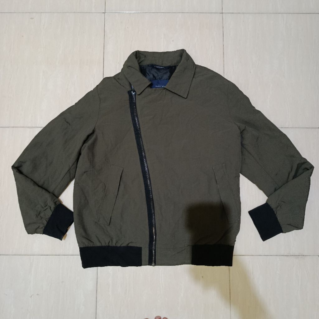 Jacket Casual Ramones Hijau Zara Man Original