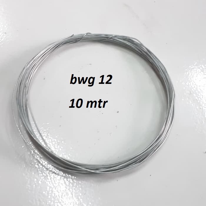 Kawat Bwg 12 Gulungan 10 MTR Galvanis 3mm Kawat Jemuran Kawat Tali