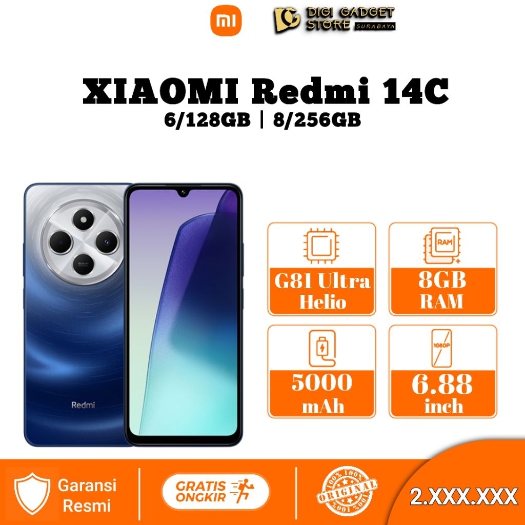 Xiaomi Redmi 14C 6/128GB | 8/256GB Garansi Resmi XIAOMI Indonesia BNOB