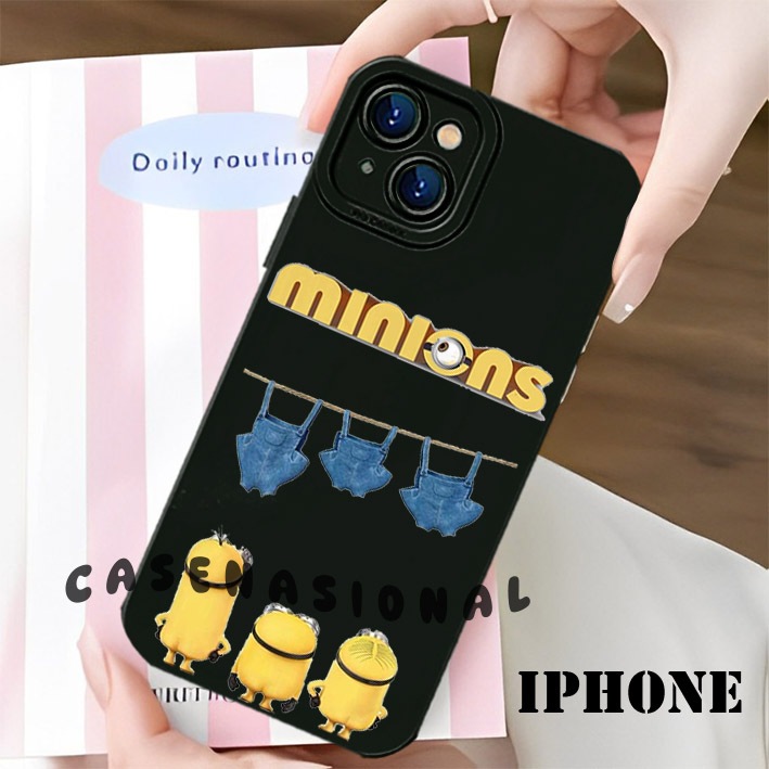 Iphone 13 11 12 14 15 Pro Max X Xr Xs Max 6 7+ 8+ Casing - Motif minions cute keren case keren case 