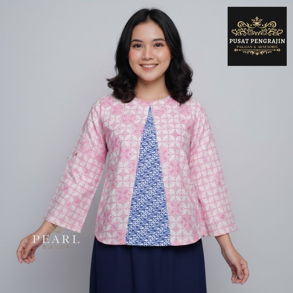 Blus Batik Kombinasi