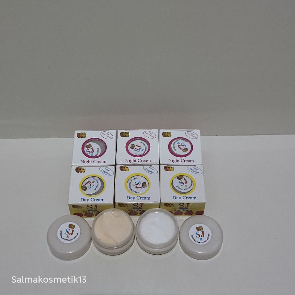 6pcs // cream sin jung new day & night Whitening original