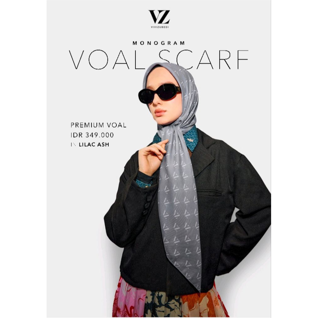 VZ Vivi Zubedi Monogram Voal Scarf