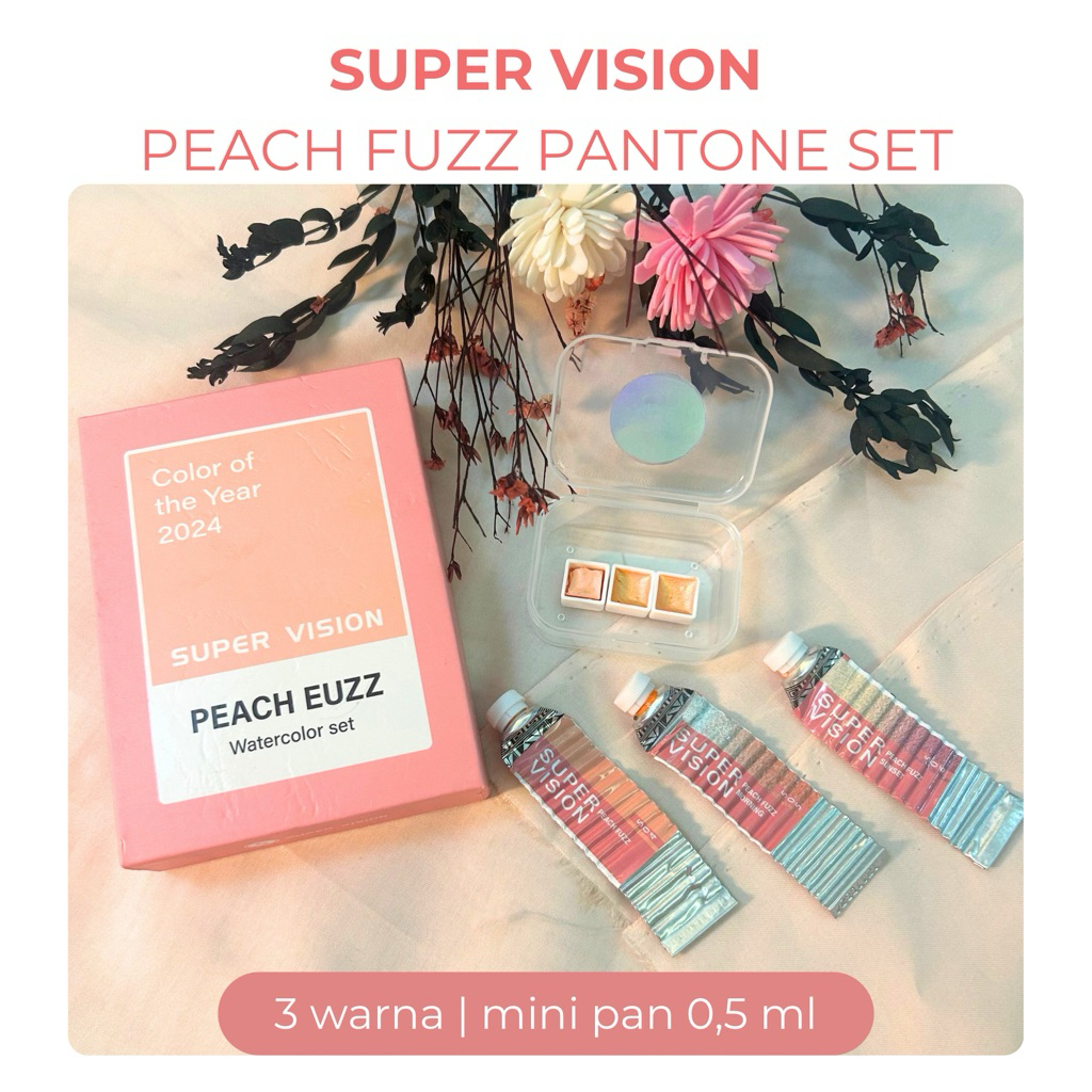 Super Vision Peach Euzz watercolor cat air murah / share pan / trial set