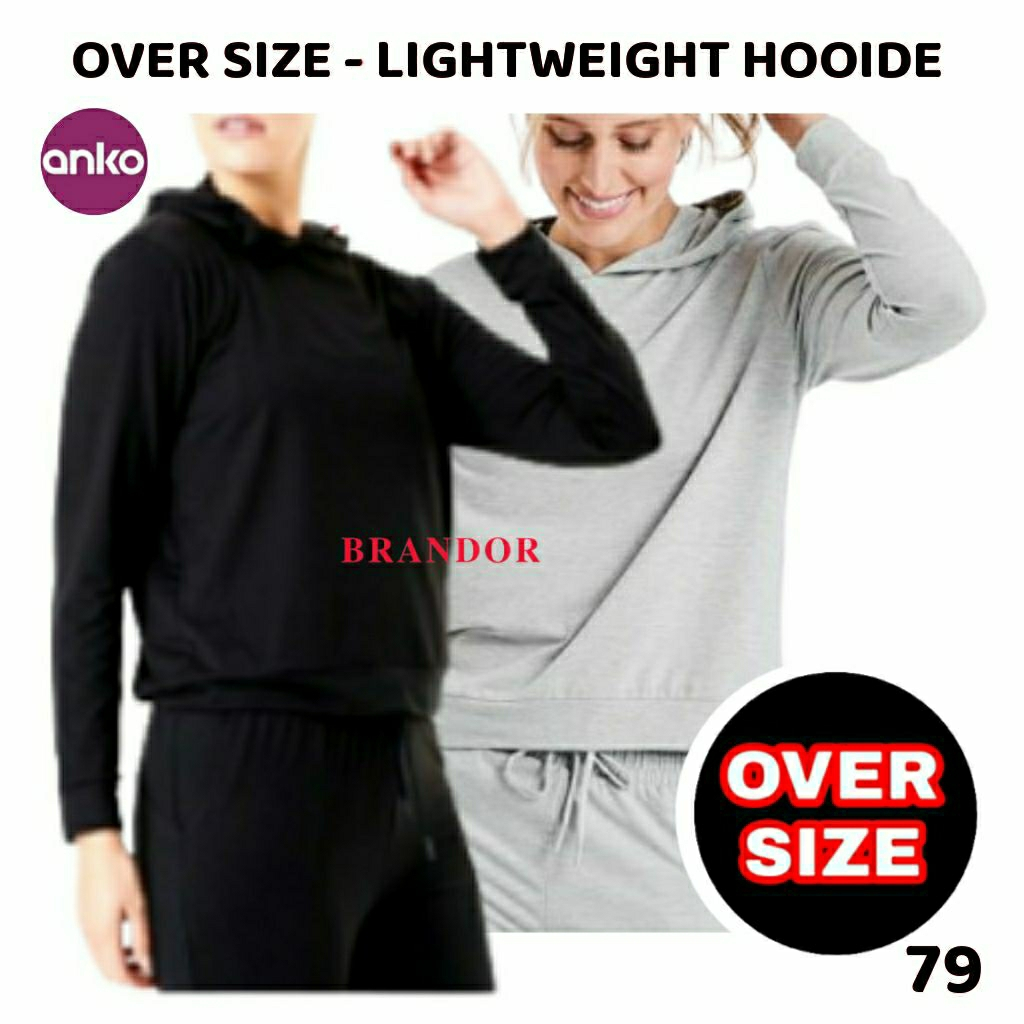 Brandor - (Promo) - OVER SIZE - CROOPED LIGHWEIGHT HOODIE By ANKO ( ants79 ) Baju Olahraga Senam Gym