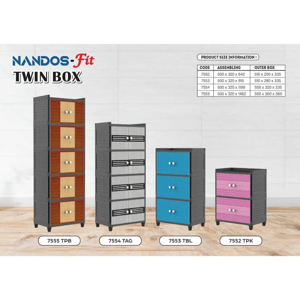 NAIBA TWIN BOX LEMARI PAKAIAN PLASTIK LEMARI SERBAGUNA