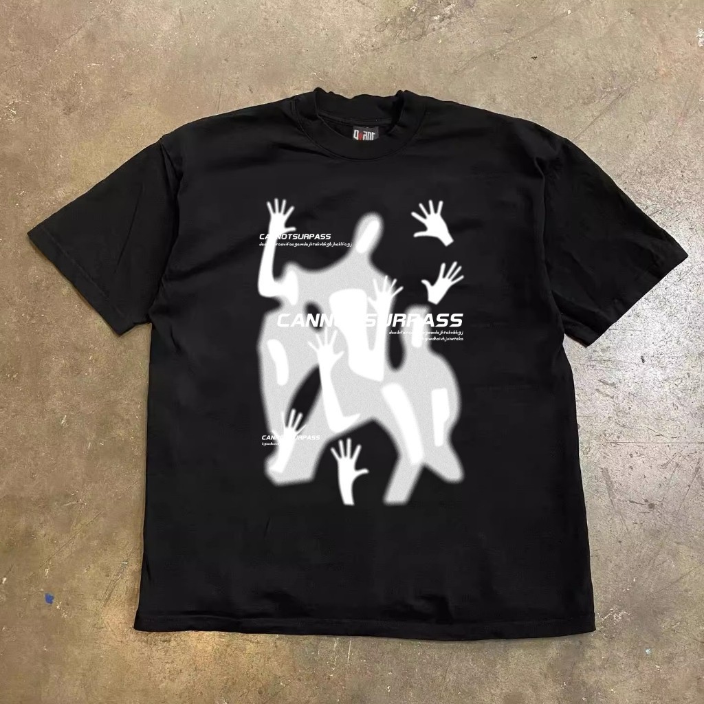 Hip Hop Hantu Korea Style T-shirt Oversize | Kaos Wanita Hitam | Kaos pria dan wanita