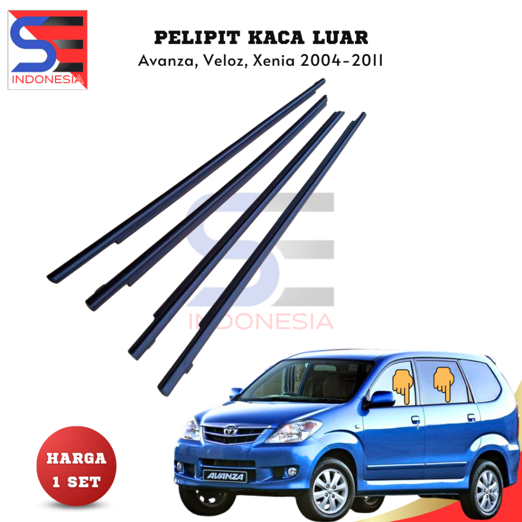 Karet Pelipit Kaca Luar Avanza Veloz Xenia 2004-2011 (1 Set)