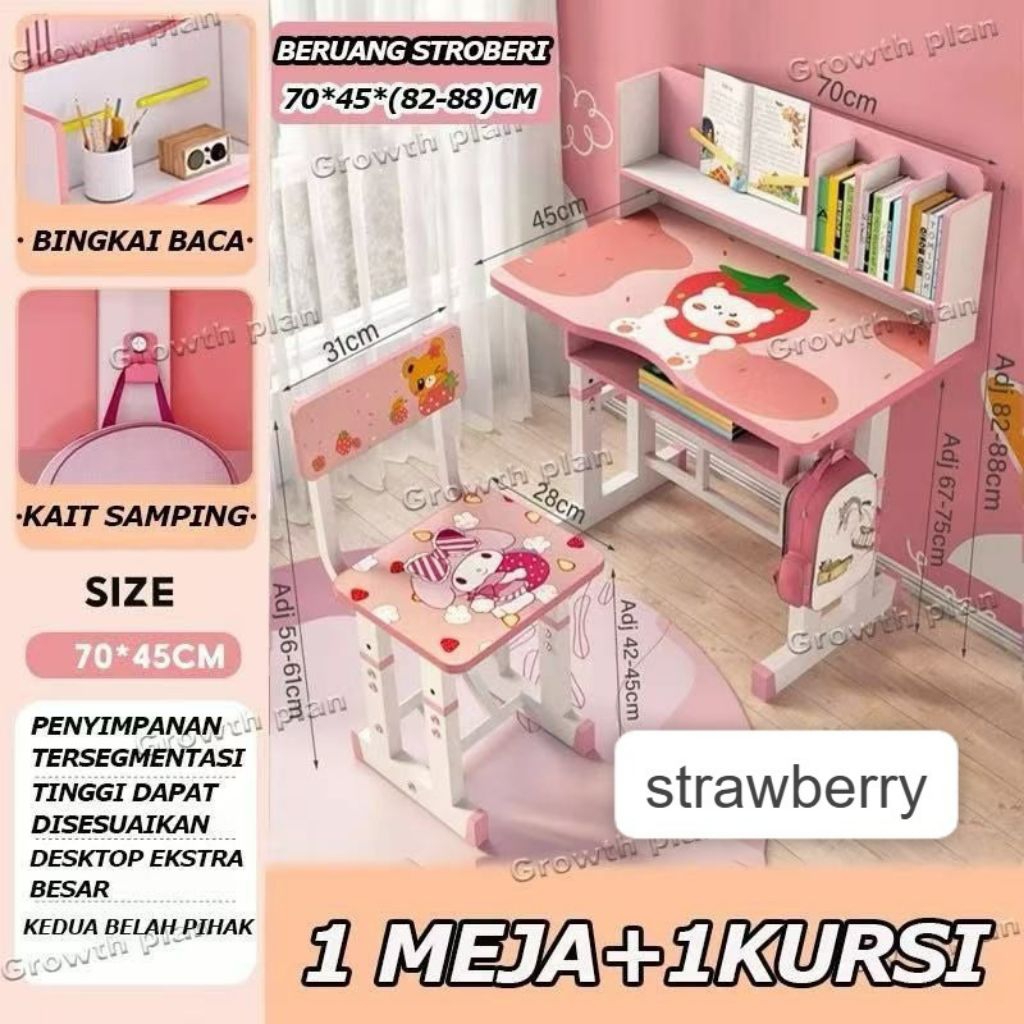 M1 Meja Belajar Anak Meja Belajar Anak Set Kursi Meja Belajar Karakter Set Kursi Meja Anti Rayap Mej
