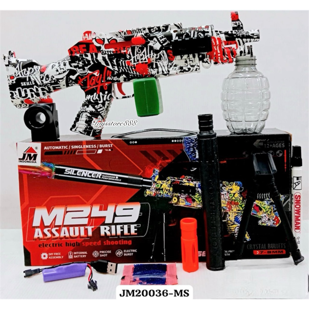Mainan Anak Laki Laki Tembakan Elektrik Water Bubble M249