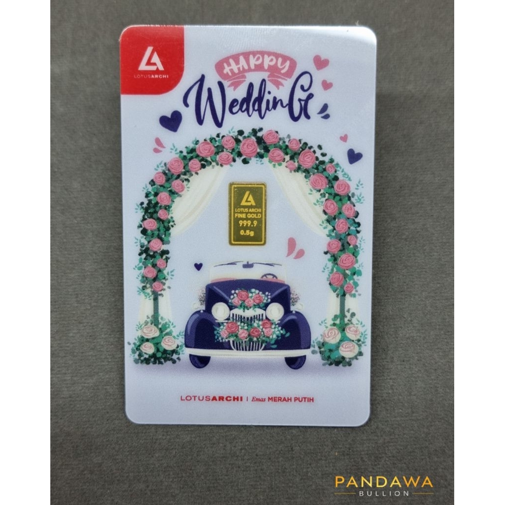 LM emas 24k lotus archi 0.5gr happy wedding (bukan ubs)