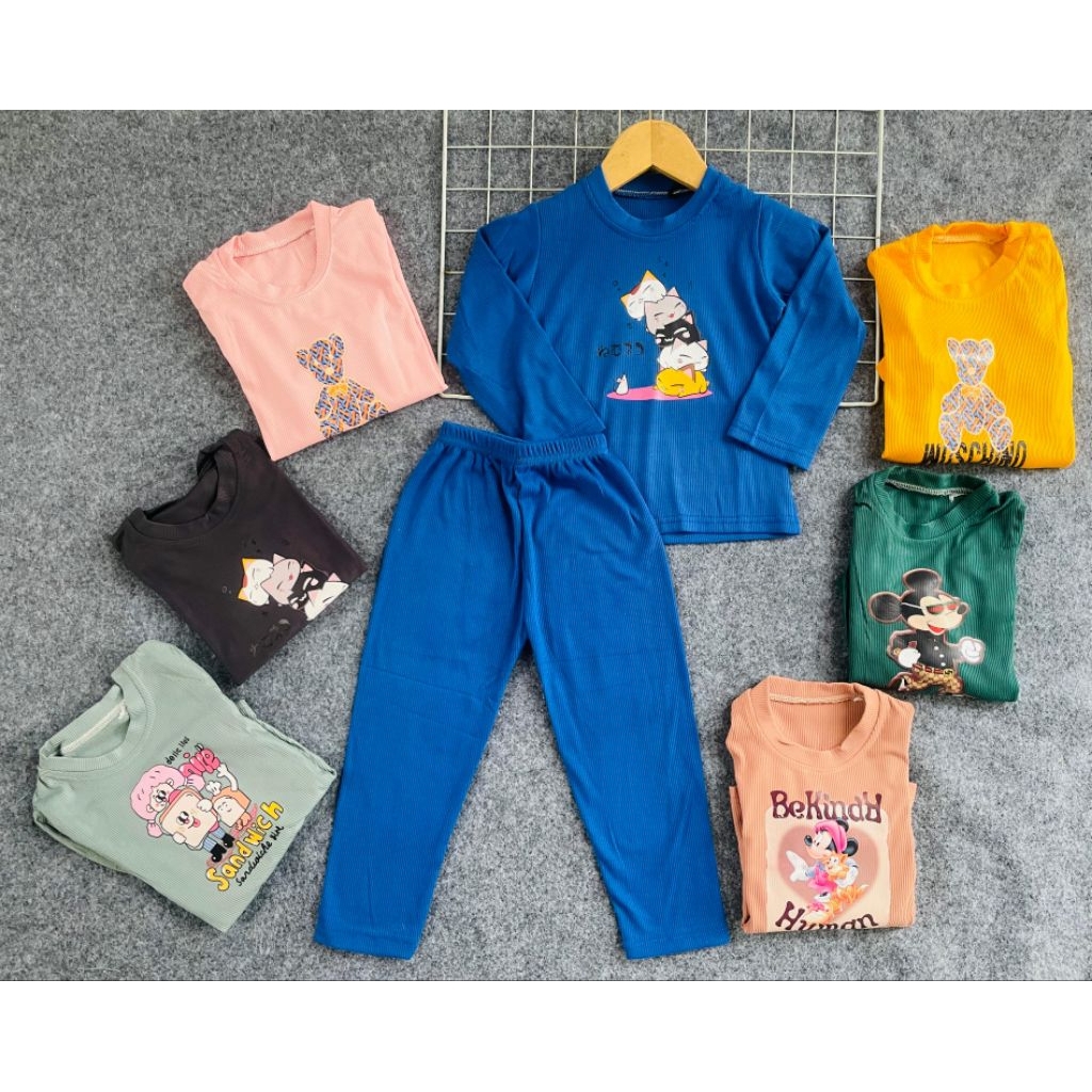Piyama Organik Anak Celana Panjang Tangan Panjang Usia 1-5T Harga Grosir