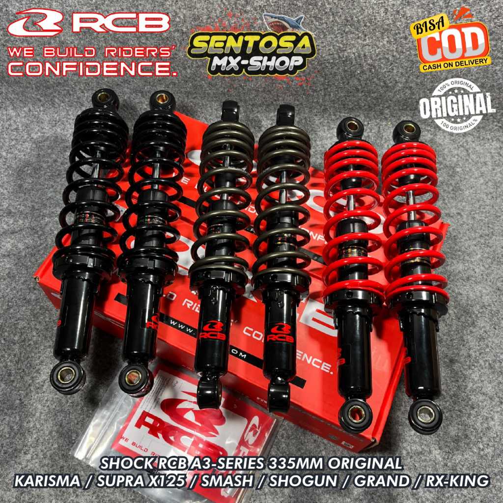 SHOCK BELAKANG RCB A3 SERIES 335mm SUPRA X125 / SUPRA OLD / KARISMA / RX-KING / GRAND / SHOGUN125
