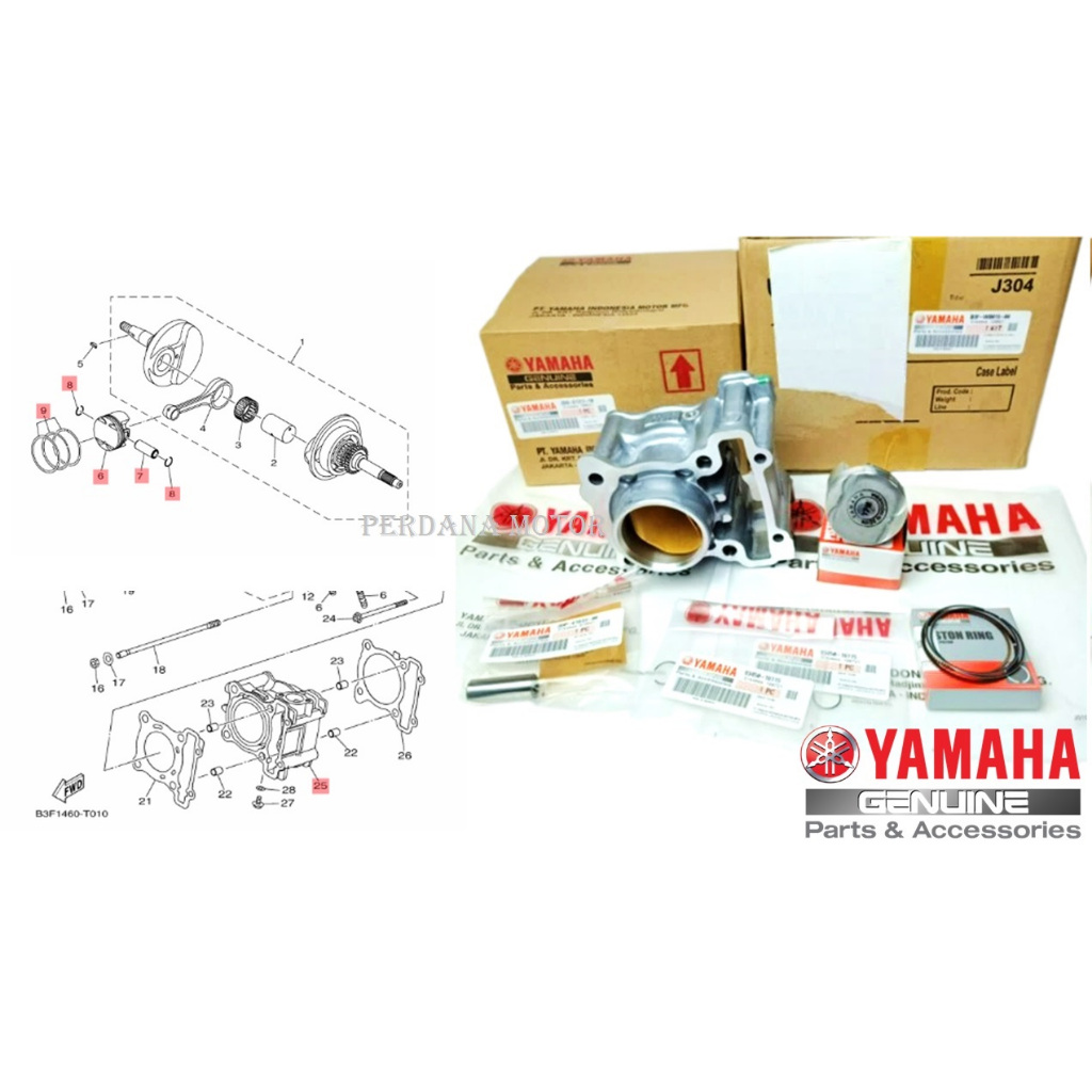 block piston lexi 125 yamaha B3F-WB016-00 Yamaha asli Lexi 125 2018-2022 Block Lexi 125 Piston Kit L