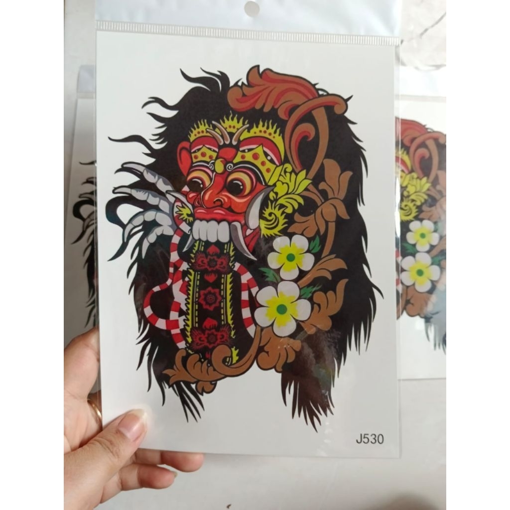 COD | tatto temporary J530 barong Bali keren size 21x15 tatto temporary stiker tatto tubuh tangan pu