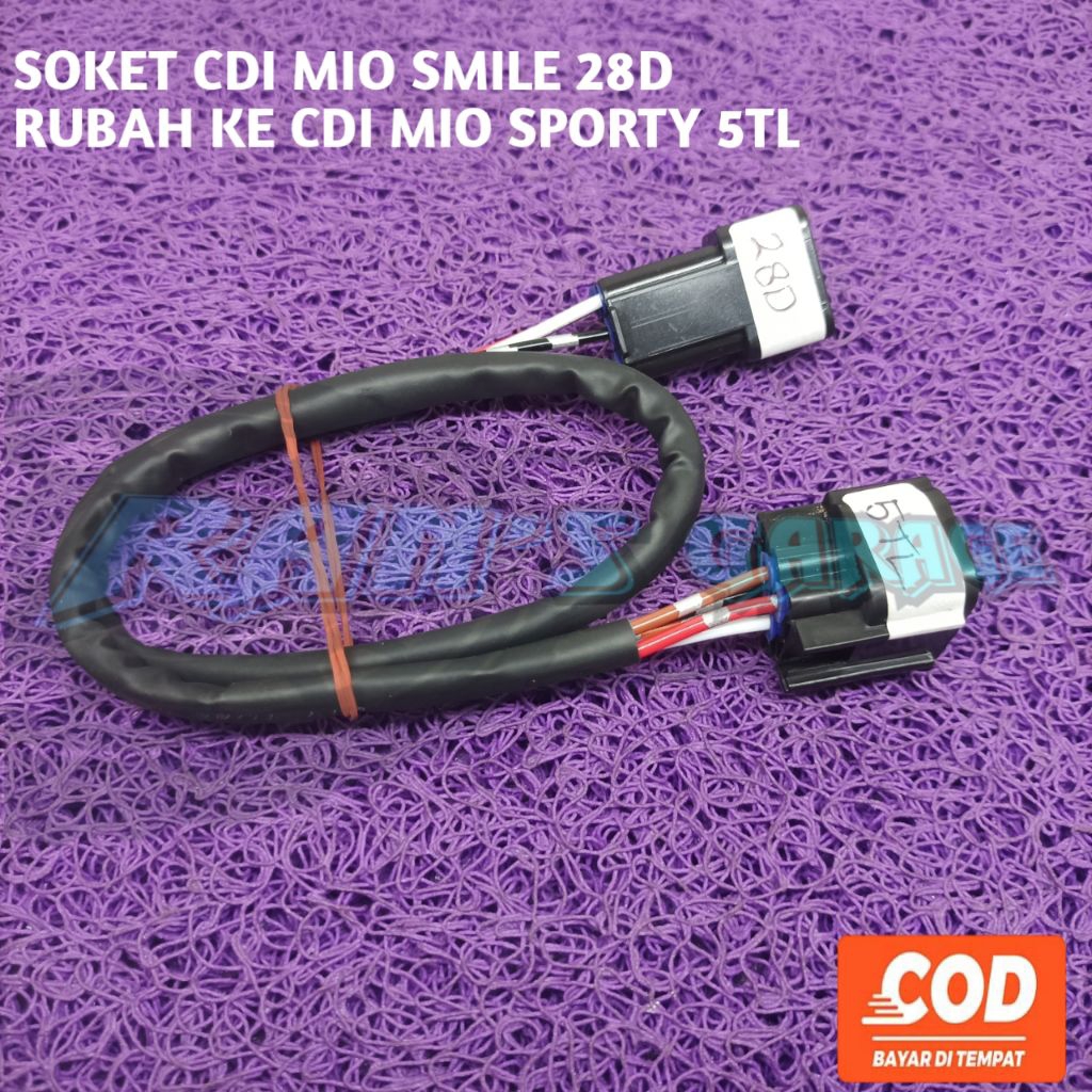 CUSTOM SOKET RUBAHAN CDI MOTOR MIO SMILE 28D MENGGUNAKAN CDI MIO SPORTY 5TL JUPITER Z 5TP KABEL EXTE