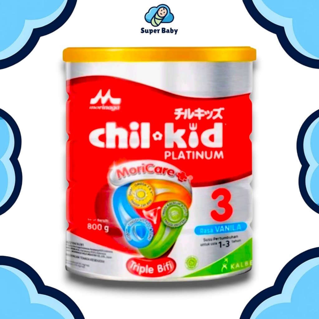 SUSU BALITA MORINAGA CHIL KID 3 USIA 1-3 TAHUN PLATINUM MORICARE VANILA MADU KALENG 400g & 800g