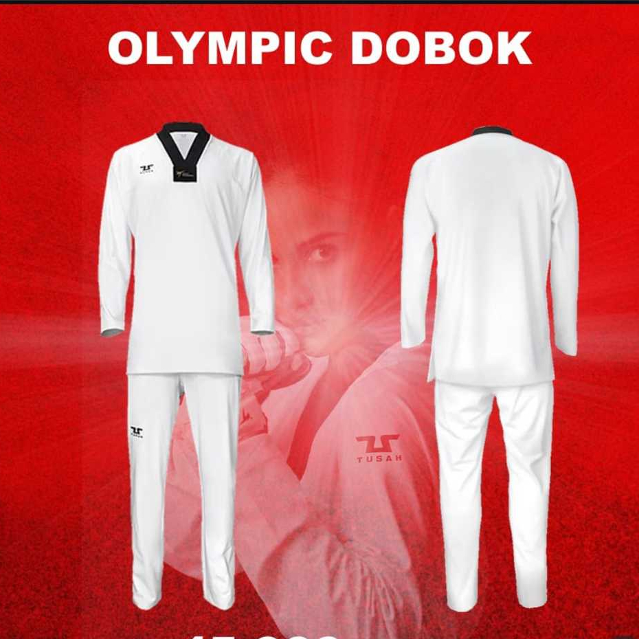 dobok olimpic TUSAH original. Tusah EVO UNIFORM New Taekwondo dobok WT approved seragam terbaru