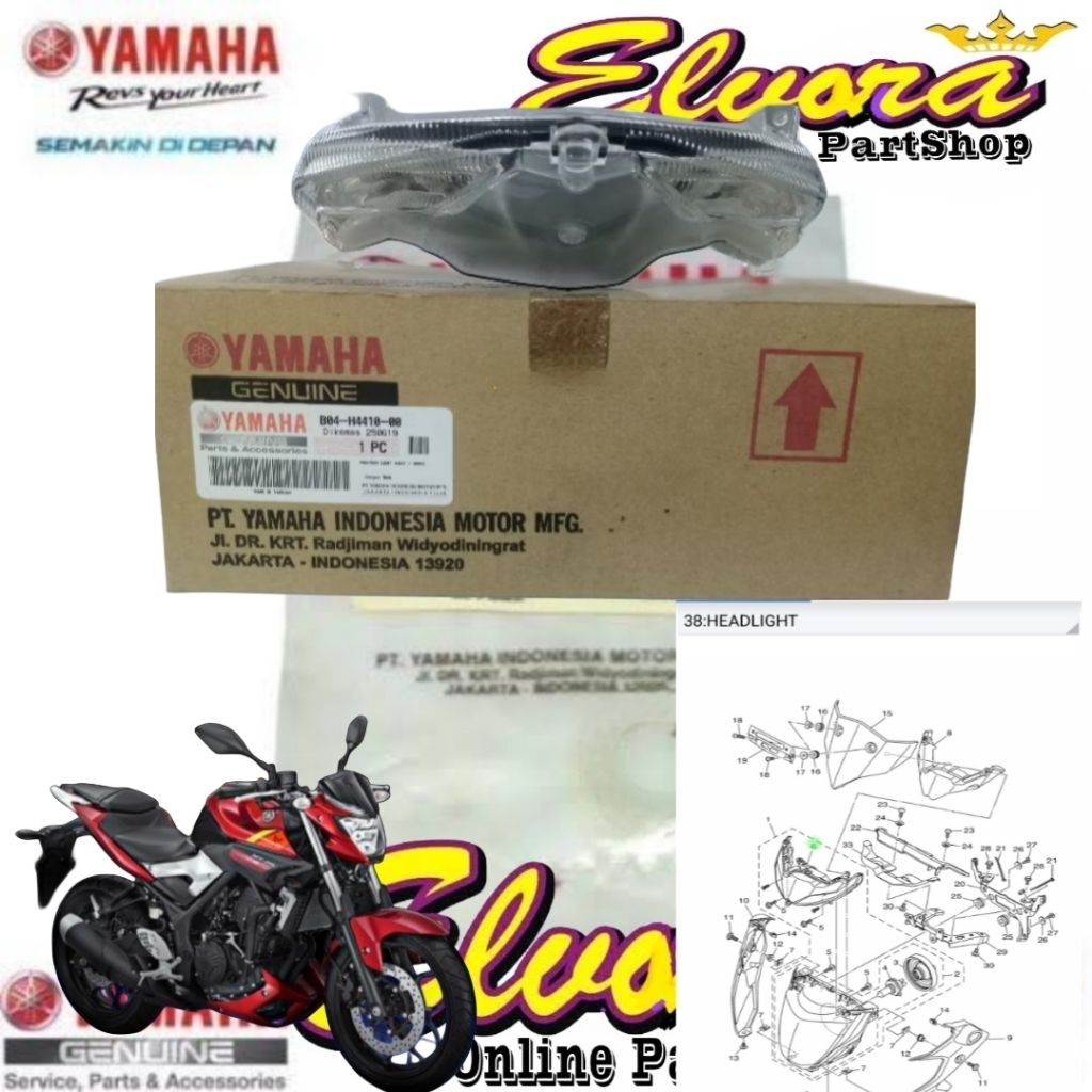 Position Light Assy 1 Yamaha  MT25 Original B04-h4410-00
