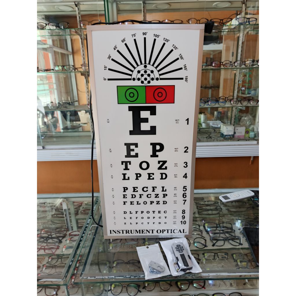 snellen chart elektrik digital + remote | alat tes mata optik klinik dokter | snellen chart eye