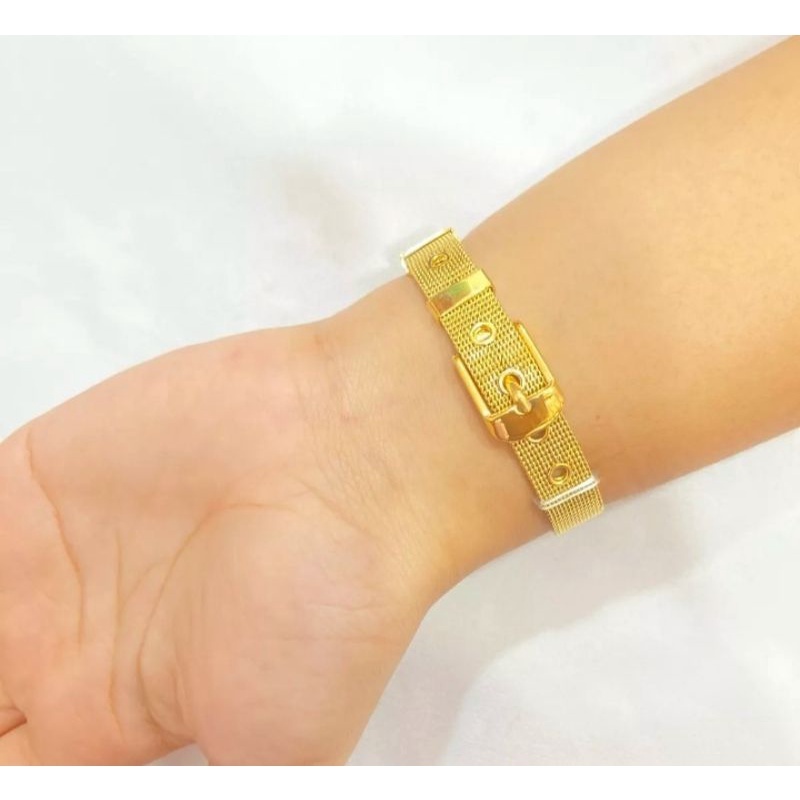 Gelang Jam Gelang Sabuk Titanium Wanita Elegan Gelang hits Gelang murah anti karat