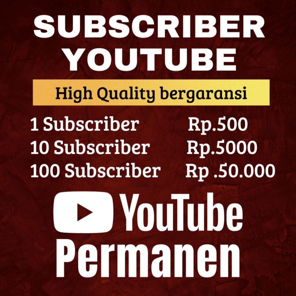 SUBSCRIBER YOUTUBE PERMANEN REAL