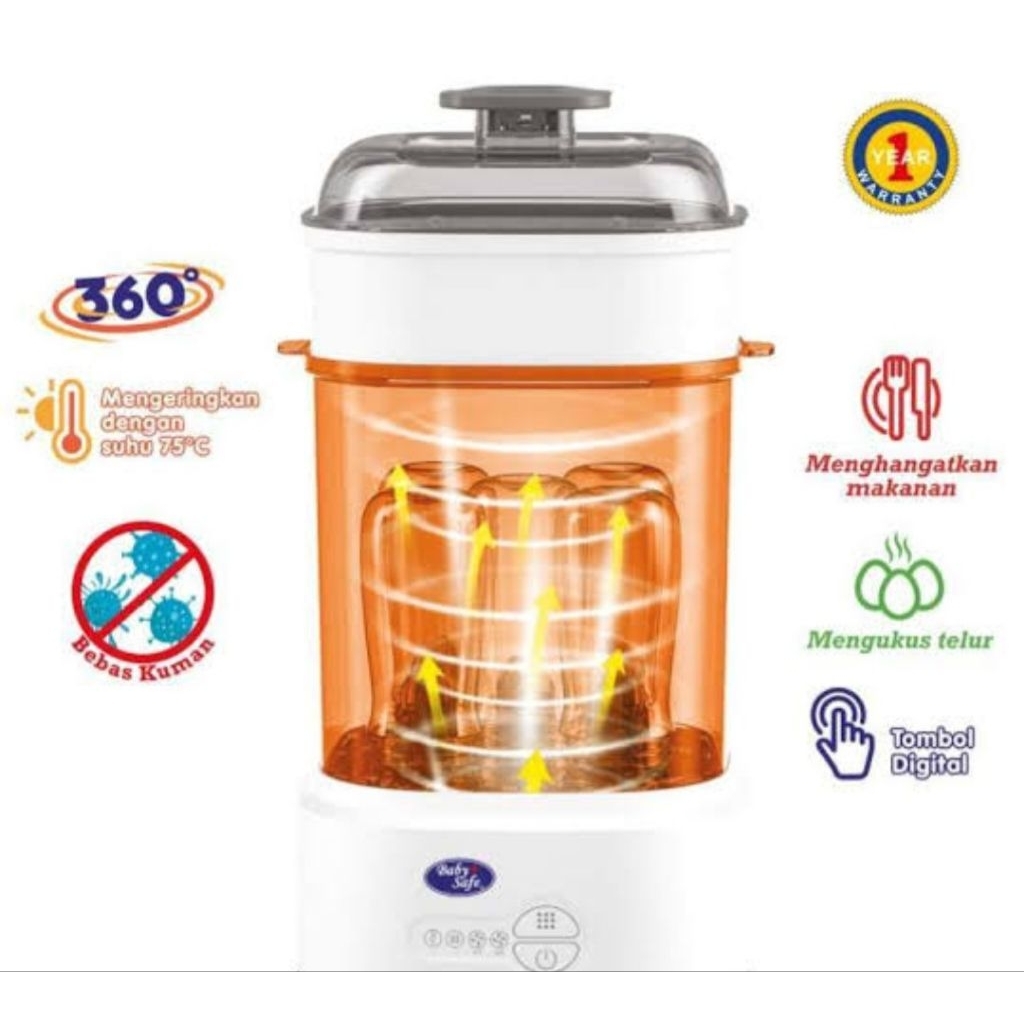 Baby safe steril botol susu dan dryer (tmpt pengering botol)
