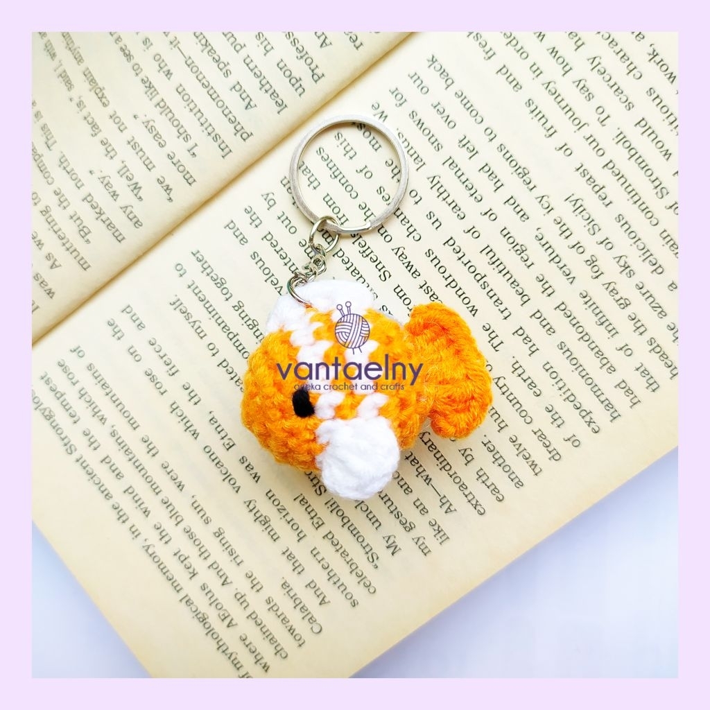 [CROCHET] KEYCHAIN NEMO FISH GANCI RAJUT IKAN BADUT NEMO