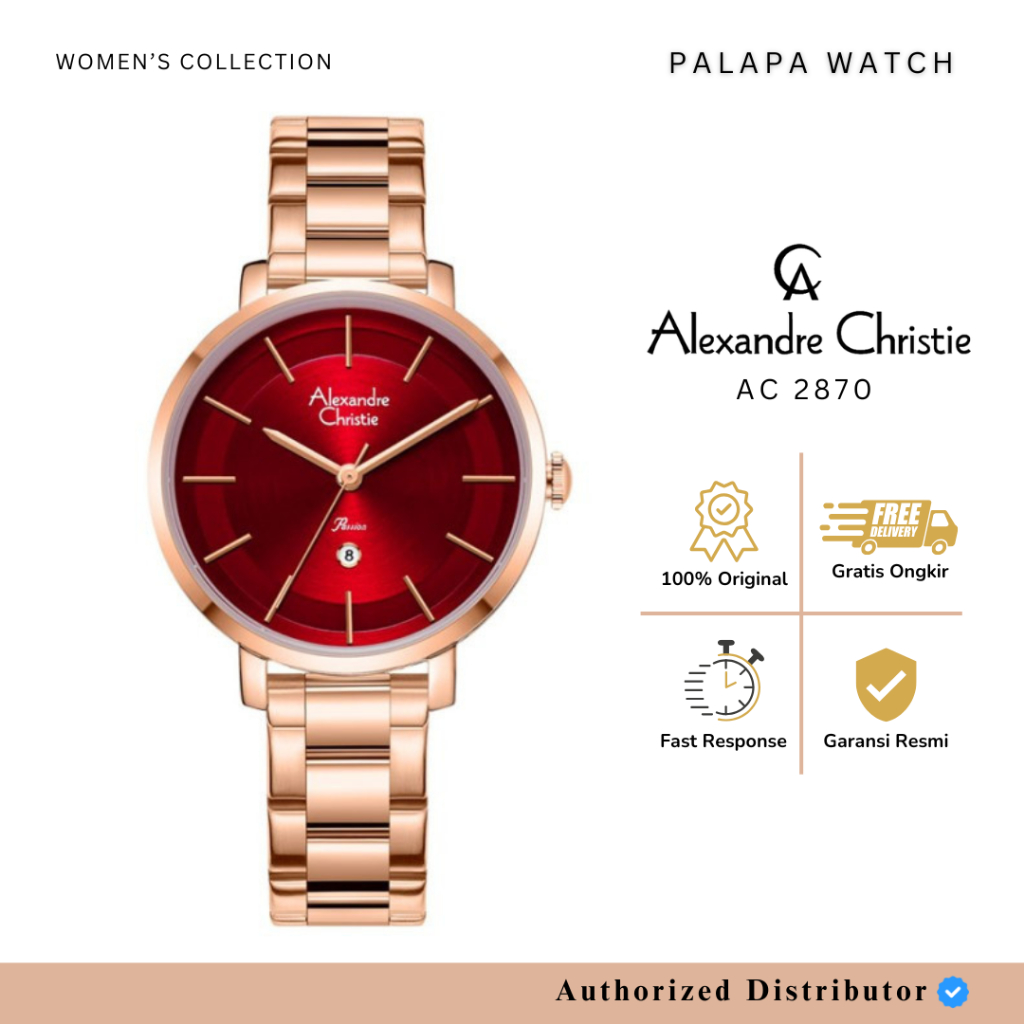 Jam Tangan Wanita Alexandre Christie AC 2870 / AC2870 Rantai Original