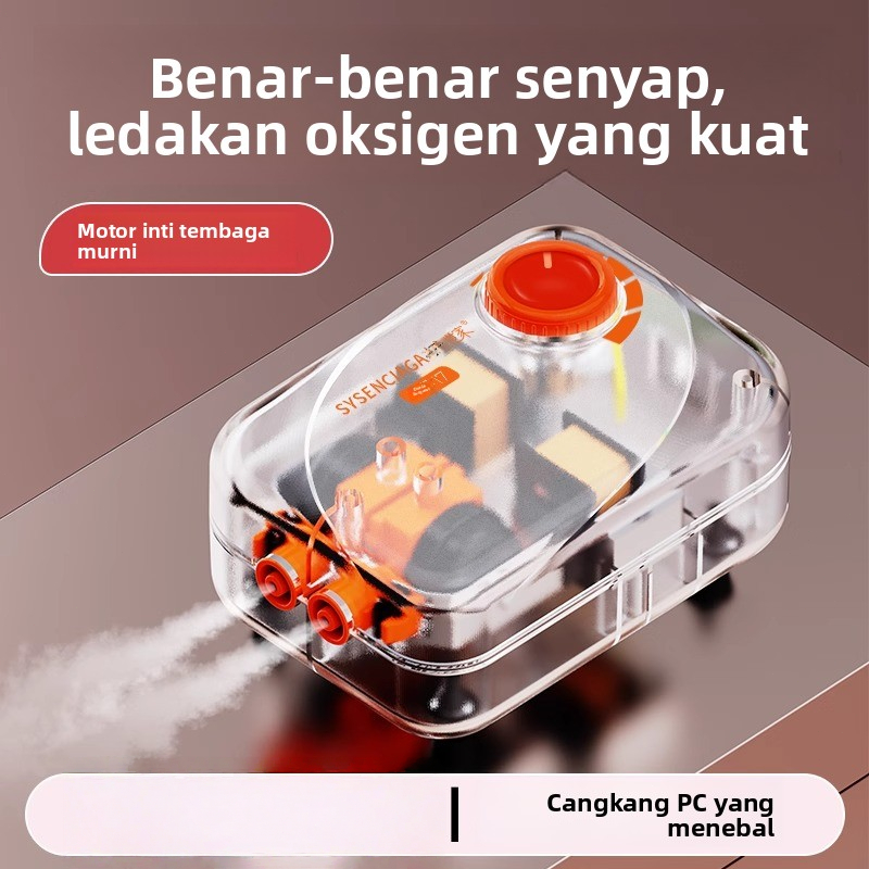 Energi hemat transparan senyap pompa oksigen, akuarium rumah tangga akuarium sistem pengisian oksige