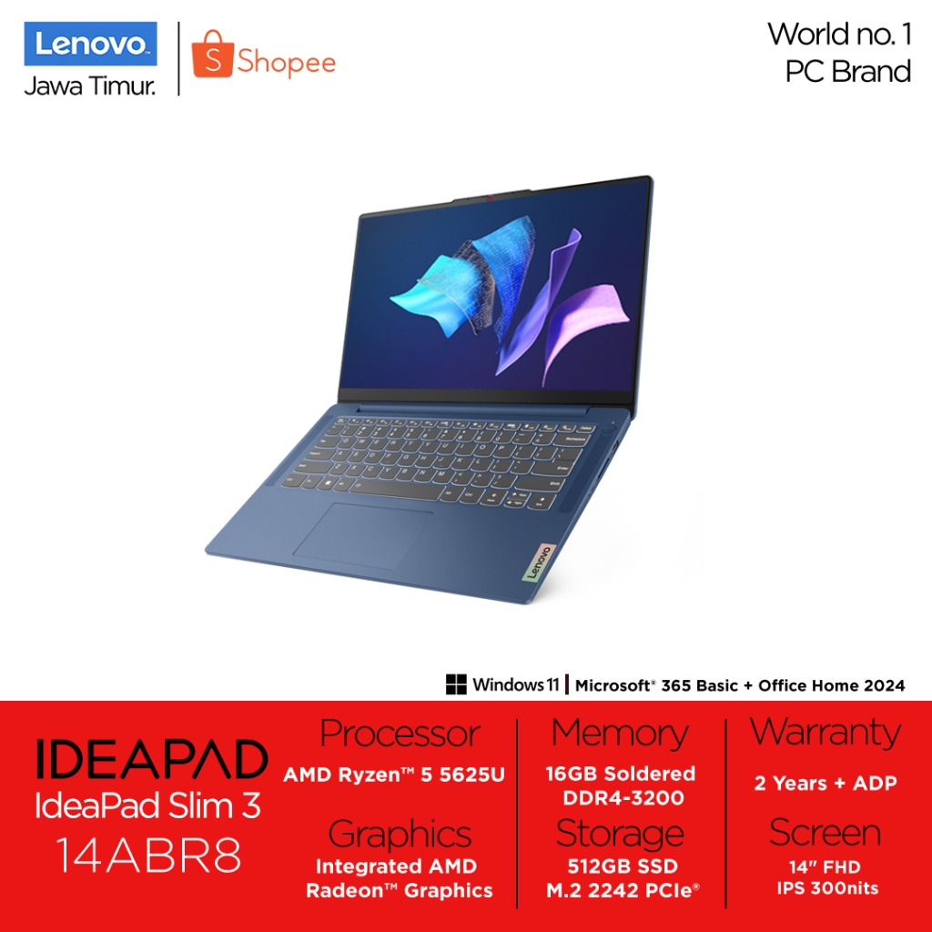Lenovo IdeaPad Slim 3 14ABR8 - 9YID Ryzen 5 5625U 16GB 512GB Integrated AMD Radeon Graphics