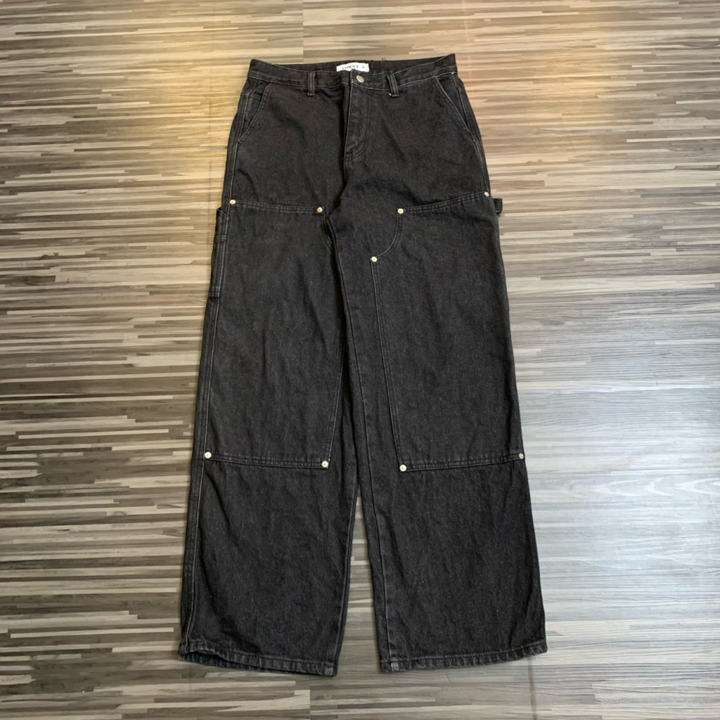 celana panjang denim pants carpenter double knee Triple J seoul blackwash second original