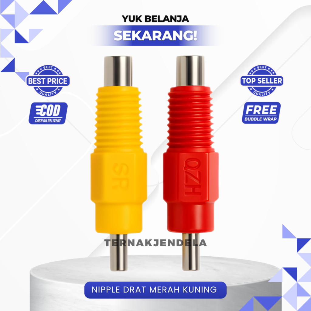 NIPPLE DRAT MERAH KUNING - Nipple Ayam Broiler Ternak Ayam Berkualitas.
