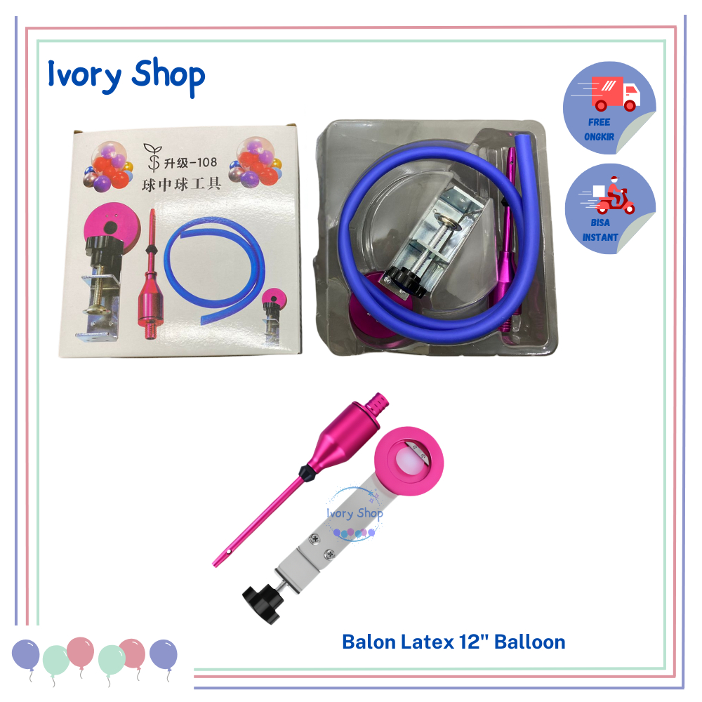 Alat isi Balon Kecil ke PVC Transparan Latex Jumbo Balloon Stuffing Tools