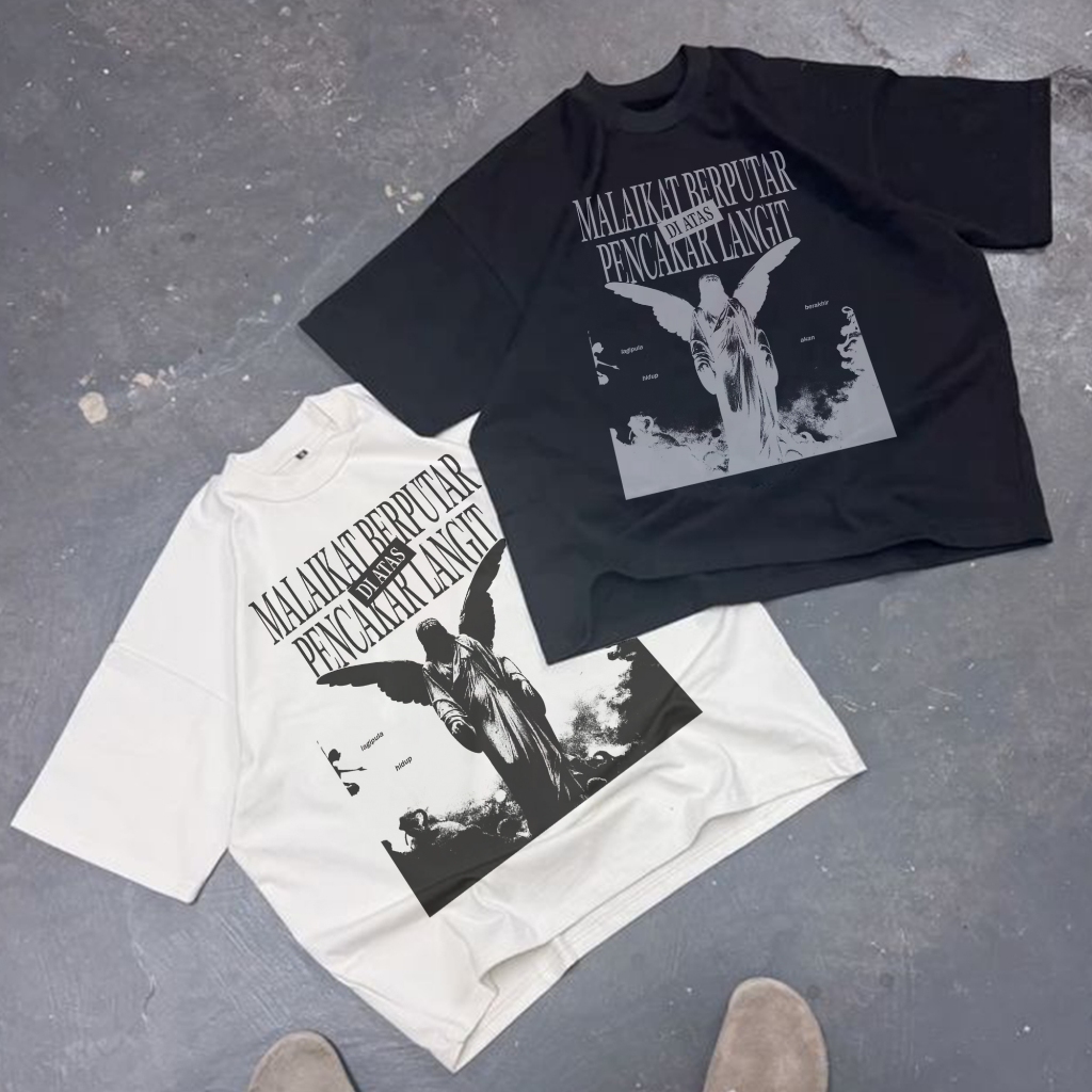 Kaos Band Hindia Desain ''Malaikat Berputar Di Atas Pencakar Langit'' - Premium Poliester - 222