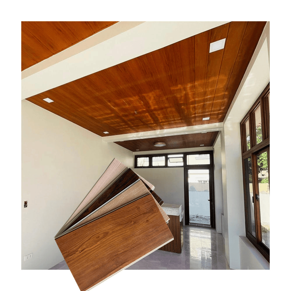 Plafon PVC Motif Kayu Estetik Minimalis