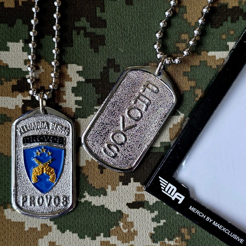 Kalung PROVOS POLRI DOG TAG Logo PROVOS Kalung Rantai Kalung Pria