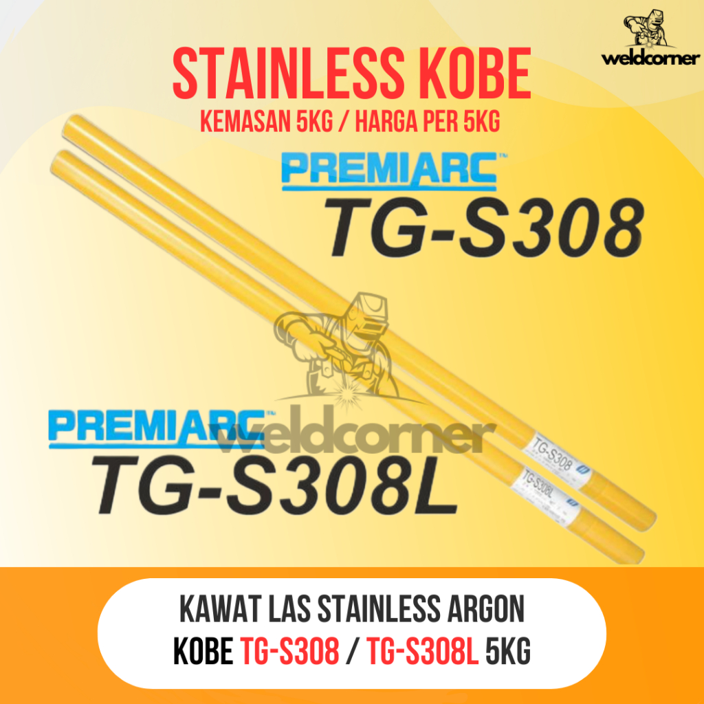 KAWAT LAS STAINLESS ARGON KOBE TG-S308 / TG-S308L / FILLER ARGON KOBE TGS308 TGS308L