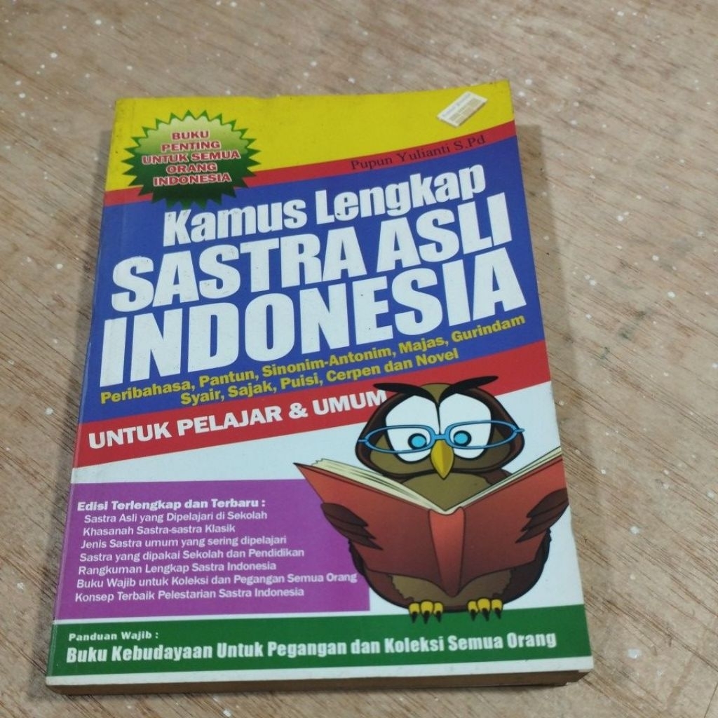Buku Original Kamus Lengkap Sastra Asli Indonesia Peribahasa Pantun Sinonim Antonim Majas Gurindam S
