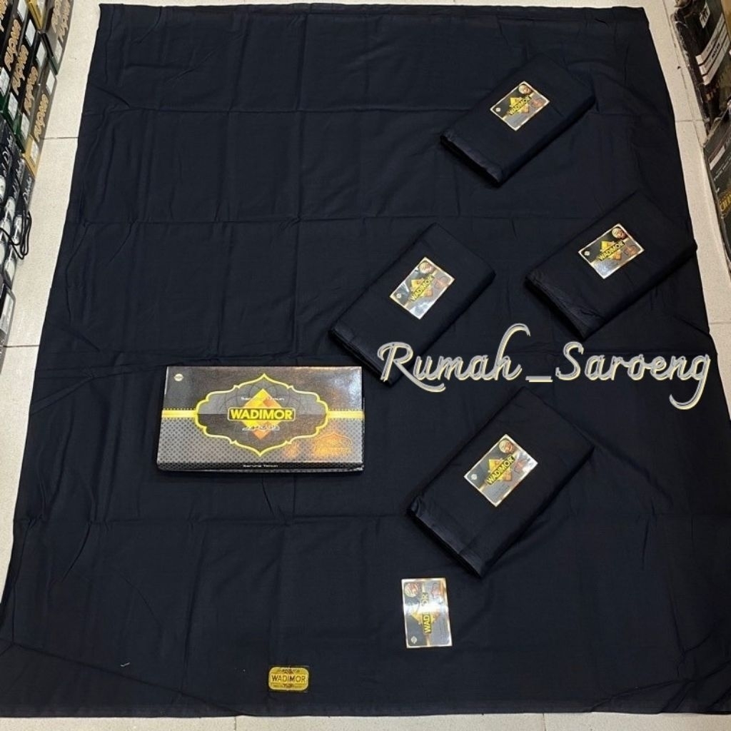 WADIMOR HITAM POLOS TUMPAL DEWASA SARUNG WADIMOR wadimor polos hitam tumpal kembang