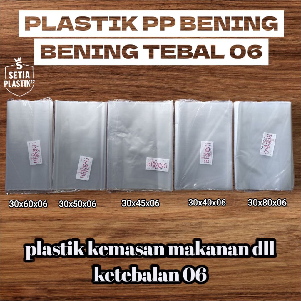 plastik pp bening 06 uk:30x40 30x45 30x50 30x60 30x70 30x80 35x50 35x60 35x70 plastil packing snack