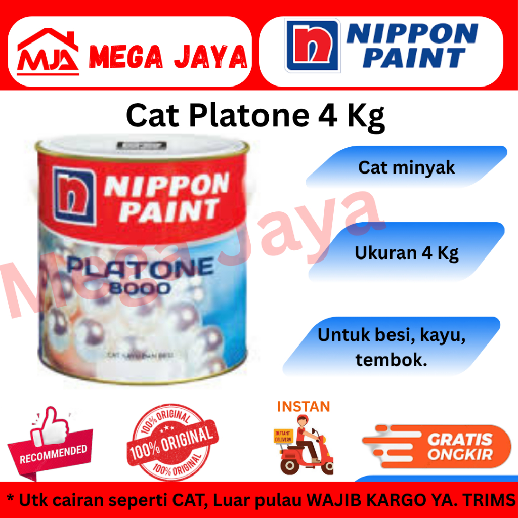 CAT PLATONE 8000 KAYU DAN BESI 4 KG NIPPON PAINT