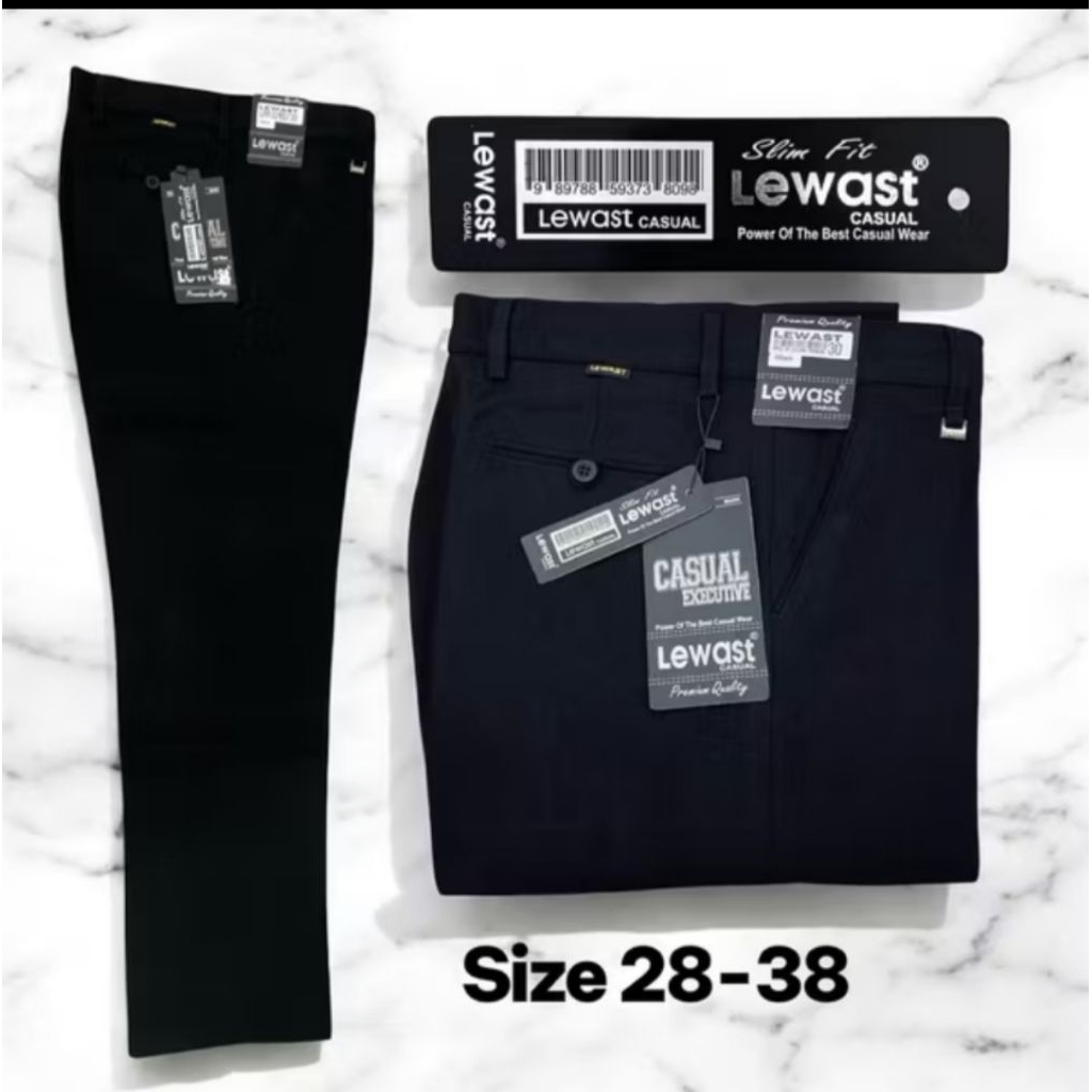 celana pria/ celana kerja pria LEWAST original hitam coklat abu hijau