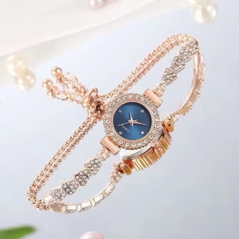 Jam Tangan Wanita Gelang Serut Titanium Mewah Adjustable